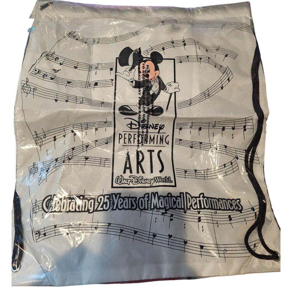 Disney Mickey Mouse Performing Arts Drawstring Bag 25th Anniversary Music NEW